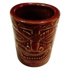 KC Co. Mini Tiki Cup • 2.25” • 2012 • Brown Ceramic